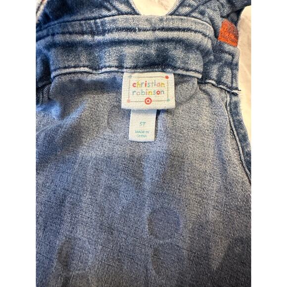 Christian Robinson Target Microscope Embroidery Denim overalls 5T target - Picture 3 of 5